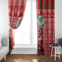 Australian Christmas Window Curtain - Santa Koala Kangaroo and Holiday Cheer LT03 - Polynesian Pride