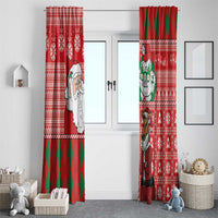 Australian Christmas Window Curtain - Santa Koala Kangaroo and Holiday Cheer LT03 - Polynesian Pride