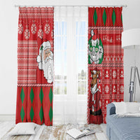 Australian Christmas Window Curtain - Santa Koala Kangaroo and Holiday Cheer LT03 - Polynesian Pride