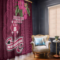 Fiji Adi Cakobau School Window Curtain Tropical Flower and Tapa Pattern LT03 - Polynesian Pride