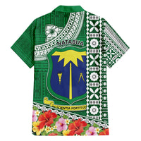 Fiji Natabua High School Family Matching Tank Maxi Dress and Hawaiian Shirt Tropical Flower and Tapa Pattern Green Style LT03 - Polynesian Pride