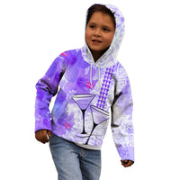 Hawaiian Cocktail Valentine Day Kid Hoodie Hibiscus Kakau Pattern Purple Version LT03 - Polynesian Pride