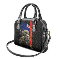 New Zealand Kiwi Soldier ANZAC Shoulder Handbag Red Poppy Flower and Silver Fern Pattern LT03 - Polynesian Pride