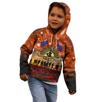 The Rising Sun Badge ANZAC Kid Hoodie Last Post Field of Poppy Starry Night Style LT03 - Polynesian Pride