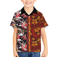 Japanese Culture Hawaii Style Hawaiian Shirt Hawaiian Tribal and Japanese Pattern Together Culture LT03 - Polynesian Pride