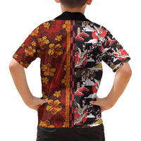 Japanese Culture Hawaii Style Hawaiian Shirt Hawaiian Tribal and Japanese Pattern Together Culture LT03 - Polynesian Pride