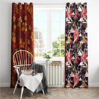 Japanese Culture Hawaii Style Window Curtain Hawaiian Tribal and Japanese Pattern Together Culture LT03 - Polynesian Pride