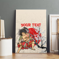 Personalised Japanese Culture Hawaii Style Canvas Wall Art Japanese Samurai with Hawaiian Pattern LT03 - Polynesian Pride