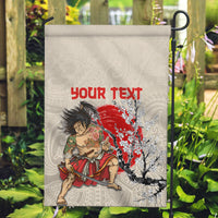 Personalised Japanese Culture Hawaii Style Garden Flag Japanese Samurai with Hawaiian Pattern LT03 Garden Flag Beige - Polynesian Pride