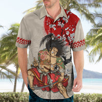Personalised Japanese Culture Hawaii Style Hawaiian Shirt Japanese Samurai with Hawaiian Pattern LT03 - Polynesian Pride