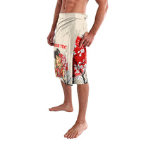 Personalised Japanese Culture Hawaii Style Lavalava Japanese Samurai with Hawaiian Pattern LT03 - Polynesian Pride