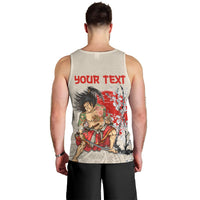 Personalised Japanese Culture Hawaii Style Men Tank Top Japanese Samurai with Hawaiian Pattern LT03 - Polynesian Pride