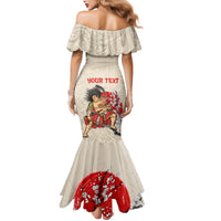 Personalised Japanese Culture Hawaii Style Mermaid Dress Japanese Samurai with Hawaiian Pattern LT03 - Polynesian Pride