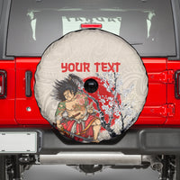 Personalised Japanese Culture Hawaii Style Spare Tire Cover Japanese Samurai with Hawaiian Pattern LT03 - Polynesian Pride