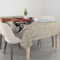 Personalised Japanese Culture Hawaii Style Tablecloth Japanese Samurai with Hawaiian Pattern LT03 - Polynesian Pride