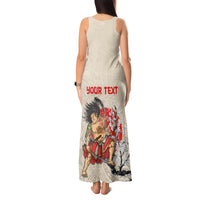 Personalised Japanese Culture Hawaii Style Tank Maxi Dress Japanese Samurai with Hawaiian Pattern LT03 - Polynesian Pride