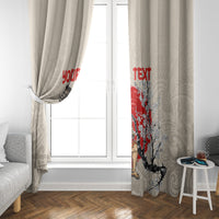 Personalised Japanese Culture Hawaii Style Window Curtain Japanese Samurai with Hawaiian Pattern LT03 - Polynesian Pride