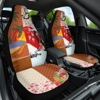 Japanese Culture Hawaii Style Car Seat Cover Mauna Kea and Fuji Mountains LT03 One Size Brown - Polynesian Pride