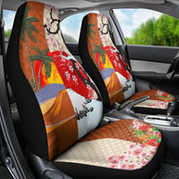Japanese Culture Hawaii Style Car Seat Cover Mauna Kea and Fuji Mountains LT03 - Polynesian Pride