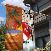 Japanese Culture Hawaii Style Garden Flag Mauna Kea and Fuji Mountains LT03 - Polynesian Pride