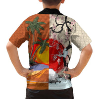 Japanese Culture Hawaii Style Hawaiian Shirt Mauna Kea and Fuji Mountains LT03 - Polynesian Pride