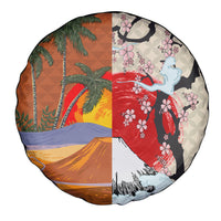 Japanese Culture Hawaii Style Spare Tire Cover Mauna Kea and Fuji Mountains LT03 - Polynesian Pride