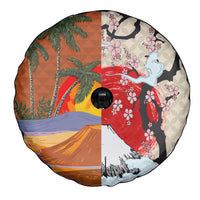 Japanese Culture Hawaii Style Spare Tire Cover Mauna Kea and Fuji Mountains LT03 - Polynesian Pride