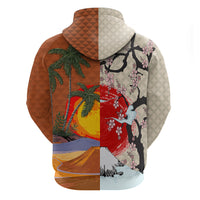 Pan-Pacific Festival Zip Hoodie Mauna Kea and Fuji Mountains