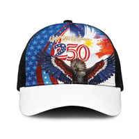 Philippines and United States Semiquincentennial Baseball Net Cap Eagle and National Flag Style LT03 One Size Black Multicolor - Polynesian Pride