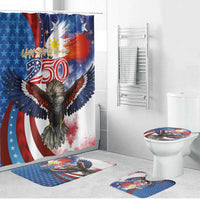 Philippines and United States Semiquincentennial Bathroom Set Eagle and National Flag Style LT03 Bathroom Set (4 pcs) Multicolor - Polynesian Pride