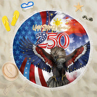 Philippines and United States Semiquincentennial Beach Blanket Eagle and National Flag Style LT03 One Size 150cm Multicolor - Polynesian Pride
