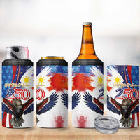 Philippines and United States Semiquincentennial 4 in 1 Can Cooler Tumbler Eagle and National Flag Style