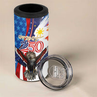 Philippines and United States Semiquincentennial 4 in 1 Can Cooler Tumbler Eagle and National Flag Style