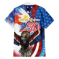 Philippines and United States Semiquincentennial Family Matching Short Sleeve Bodycon Dress and Hawaiian Shirt Eagle and National Flag Style