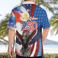 Philippines and United States Semiquincentennial Hawaiian Shirt Eagle and National Flag Style LT03 - Polynesian Pride