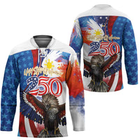 Philippines and United States Semiquincentennial Hockey Jersey Eagle and National Flag Style LT03 - Polynesian Pride