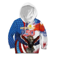 Philippines and United States Semiquincentennial Kid Hoodie Eagle and National Flag Style LT03 Hoodie Multicolor - Polynesian Pride