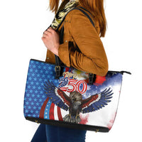 Philippines and United States Semiquincentennial Leather Tote Bag Eagle and National Flag Style LT03 Multicolor - Polynesian Pride