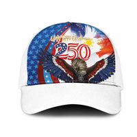 Philippines and United States Semiquincentennial Mesh Trucker Cap Eagle and National Flag Style LT03 One Size White Multicolor - Polynesian Pride