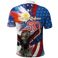 Philippines and United States Semiquincentennial Polo Shirt Eagle and National Flag Style LT03 - Polynesian Pride