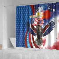 Philippines and United States Semiquincentennial Shower Curtain Eagle and National Flag Style LT03 - Polynesian Pride