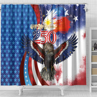 Philippines and United States Semiquincentennial Shower Curtain Eagle and National Flag Style LT03 - Polynesian Pride