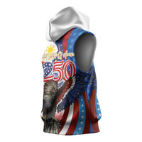 Philippines and United States Semiquincentennial Sleeveless Hoodie Eagle and National Flag Style LT03 - Polynesian Pride