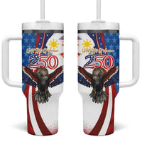 Philippines and United States Semiquincentennial Tumbler With Handle Eagle and National Flag Style LT03 One Size: 40 oz Multicolor - Polynesian Pride