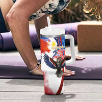 Philippines and United States Semiquincentennial Tumbler With Handle Eagle and National Flag Style LT03 - Polynesian Pride