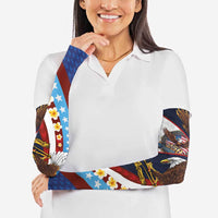 American Samoa and United States Semiquincentennial Arm Sleeves Bald Eagle with National Flag Style LT03 - Polynesian Pride