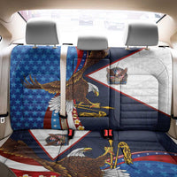 American Samoa and United States Semiquincentennial Back Car Seat Cover Bald Eagle with National Flag Style LT03 - Polynesian Pride