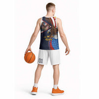 American Samoa and United States Semiquincentennial Basketball Jersey Bald Eagle with National Flag Style LT03 - Polynesian Pride