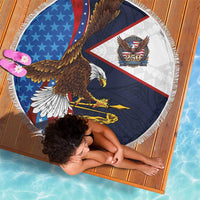 American Samoa and United States Semiquincentennial Beach Blanket Bald Eagle with National Flag Style LT03 - Polynesian Pride