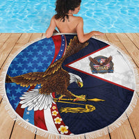 American Samoa and United States Semiquincentennial Beach Blanket Bald Eagle with National Flag Style LT03 - Polynesian Pride